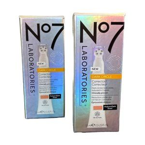 Lot of 2 No7 Laboratories Dark Circle Corrector Med/Dark Sheer NEW